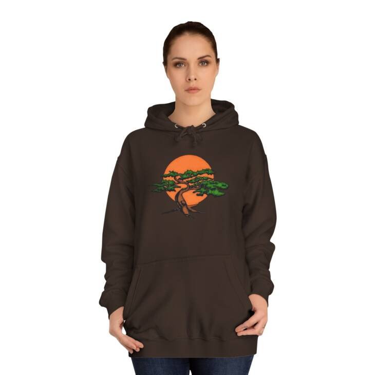 Sunset Bonsai and Samurai Eyes Hoodie - Unisex Japanese Art Streetwear - Image 8